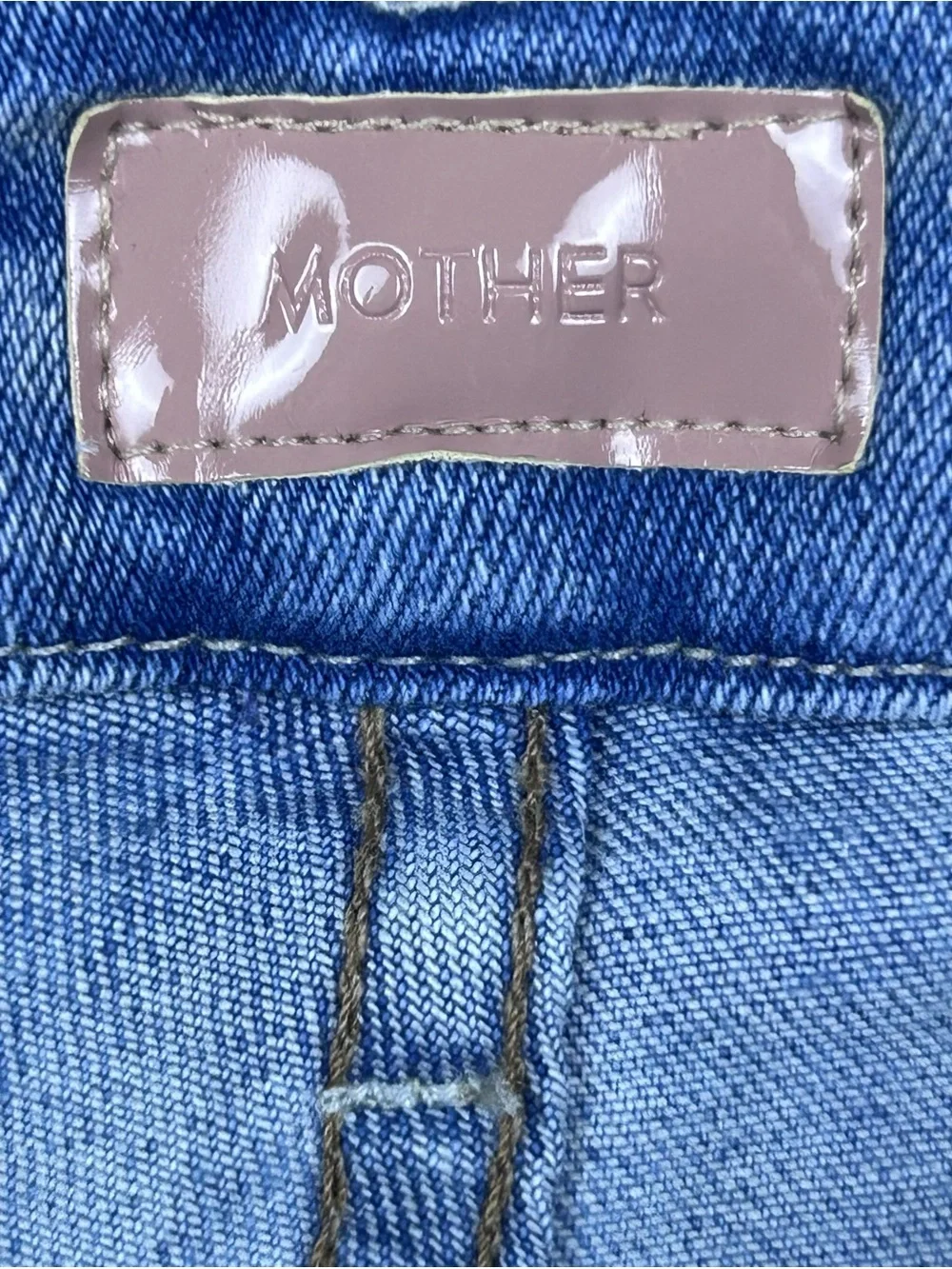 Mother High Waisted Looker Ankle Fray Jeans 27 Au Renoir Blue Skinny Stretch